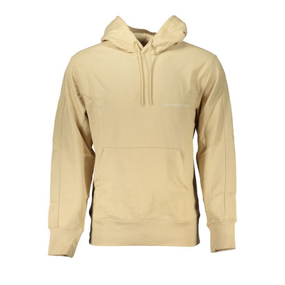 Beige Brushed Cotton Hooded Sweatshirt