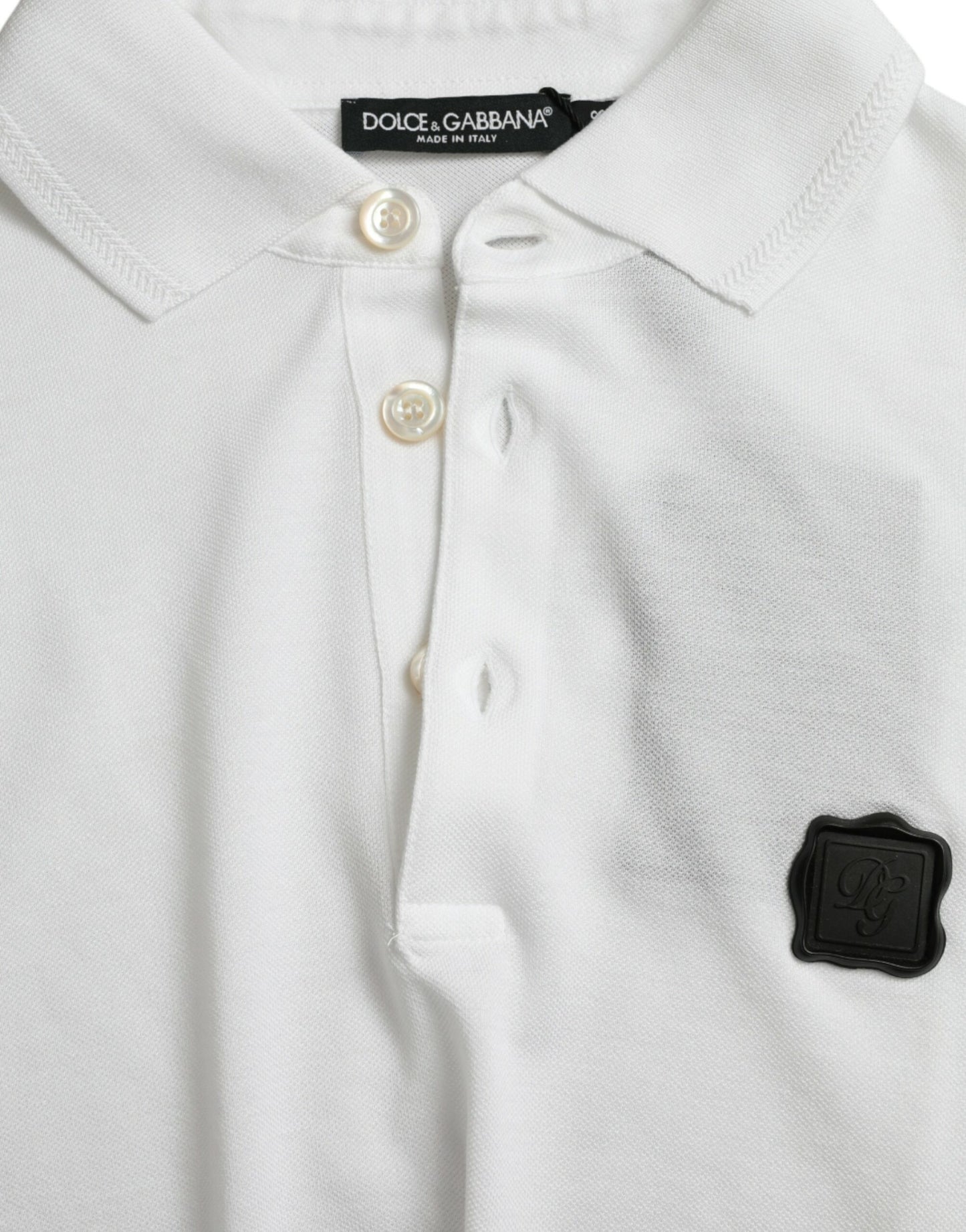 Elegant White Cotton Polo T-Shirt