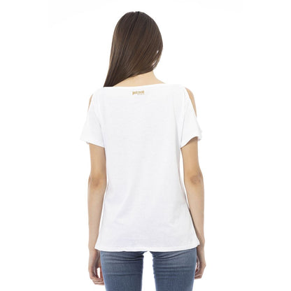 White Cotton Women T-Shirt