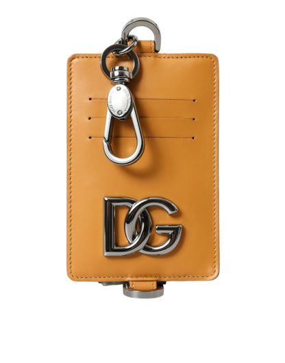 Elegant Orange Calf Leather Card Holder