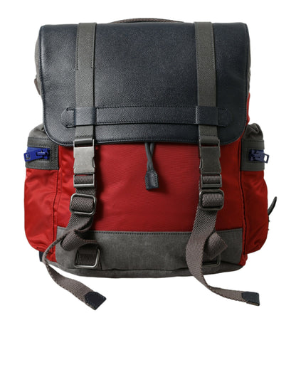 Chic Red & Gray Designer Backpack