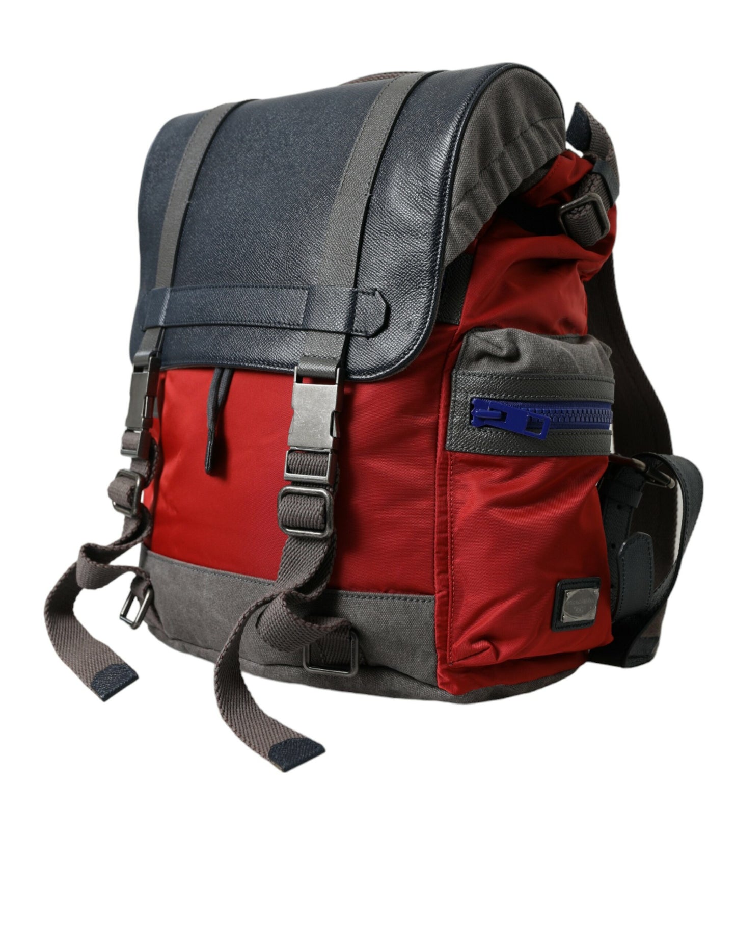 Chic Red & Gray Designer Backpack