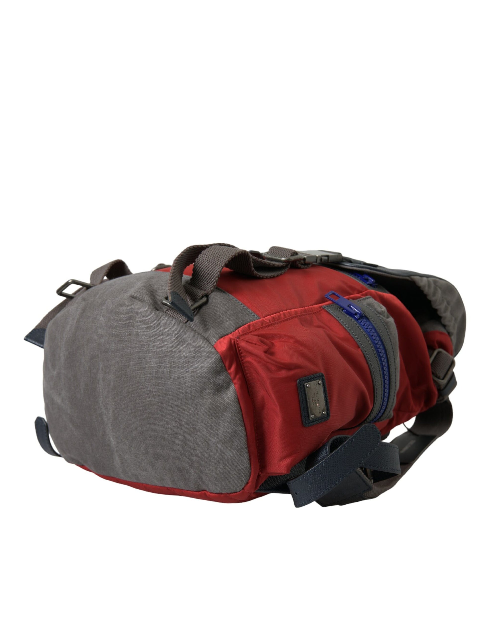 Chic Red & Gray Designer Backpack