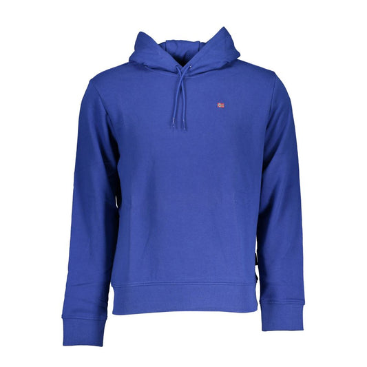 Chic Blue Hooded Long Sleeve Sweatshirt