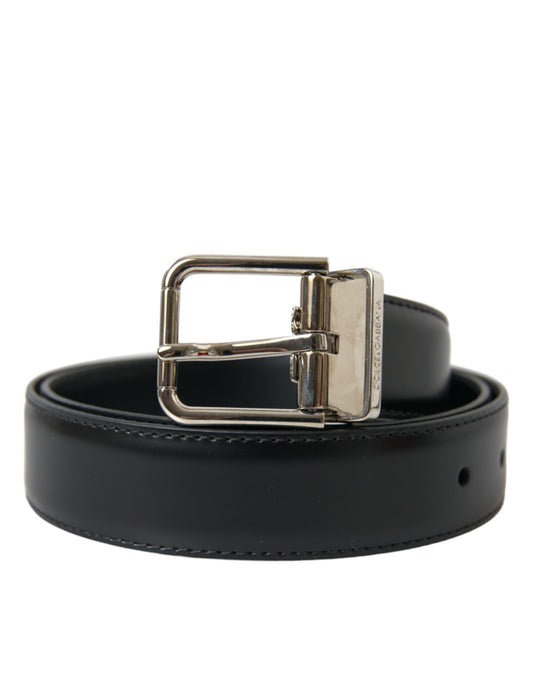 Elegant Black Calf Leather Belt