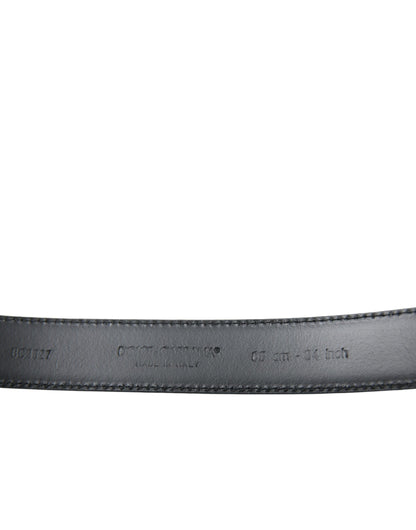 Elegant Black Calf Leather Belt