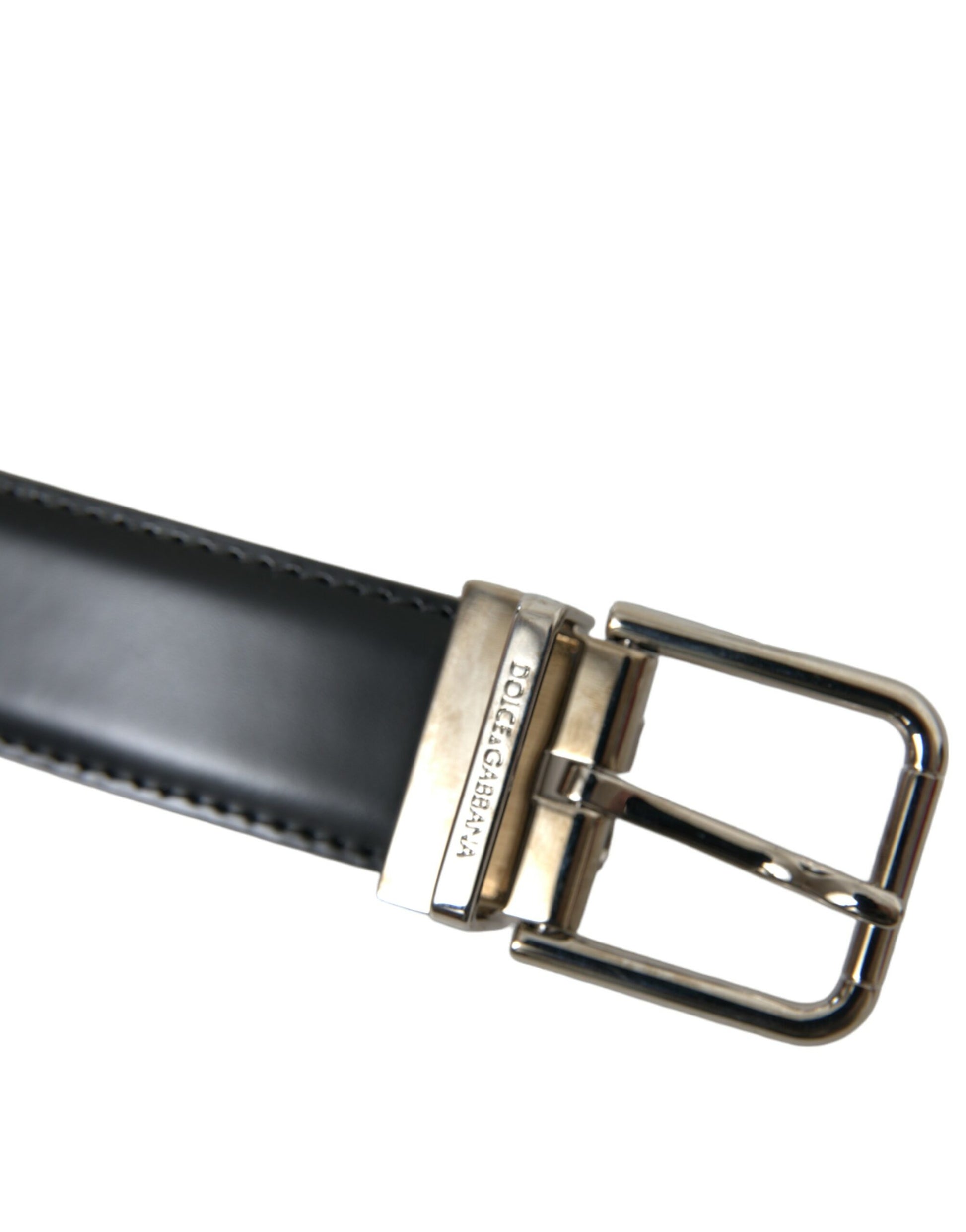 Elegant Black Calf Leather Belt