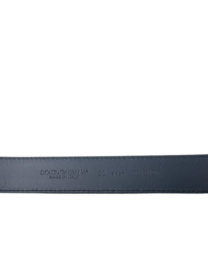 Elegant Navy Blue Leather Belt