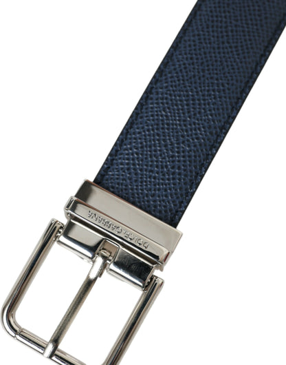 Elegant Navy Blue Leather Belt