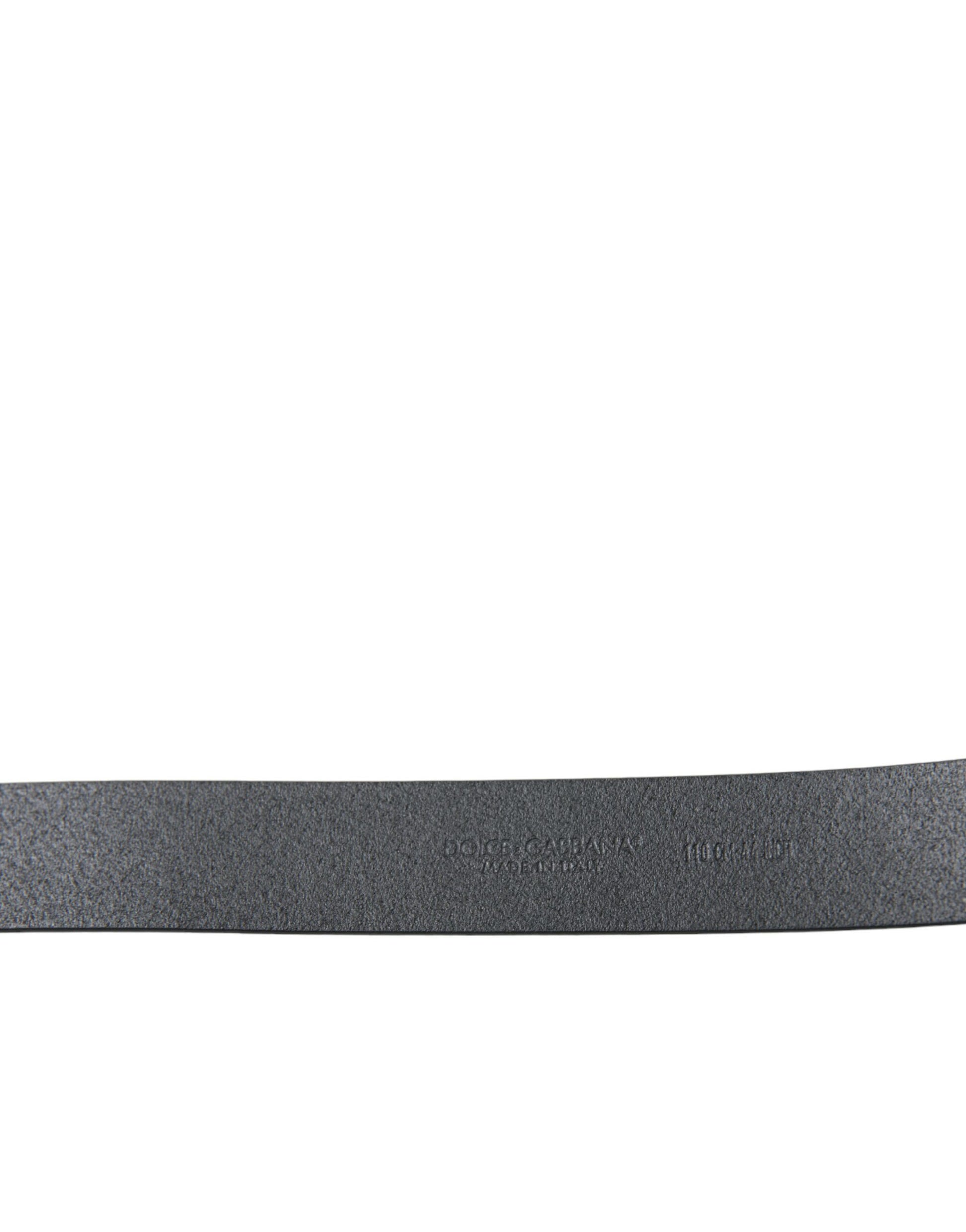 Elegant Black Leather Belt with Metal Buckle