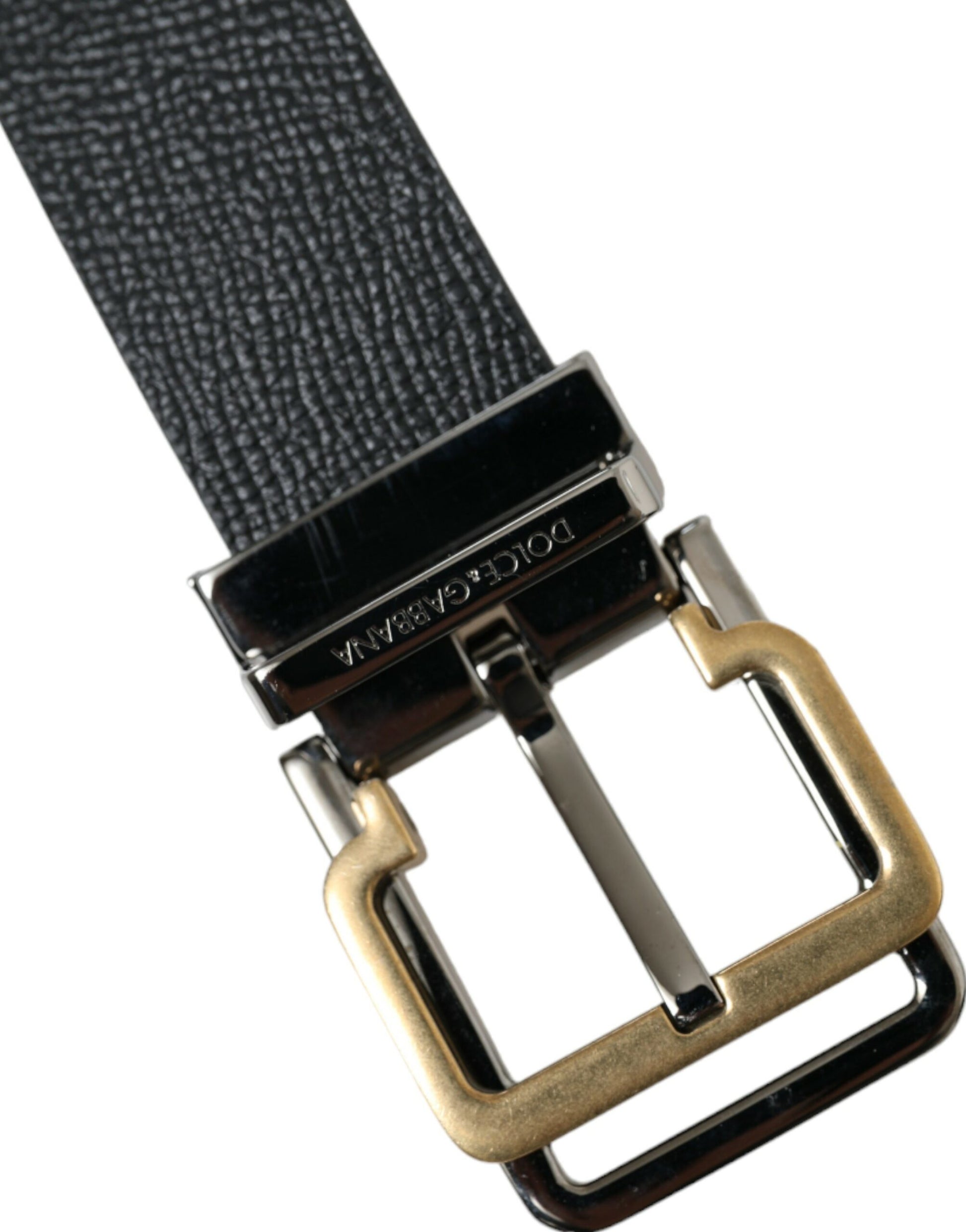 Elegant Black Leather Belt with Metal Buckle