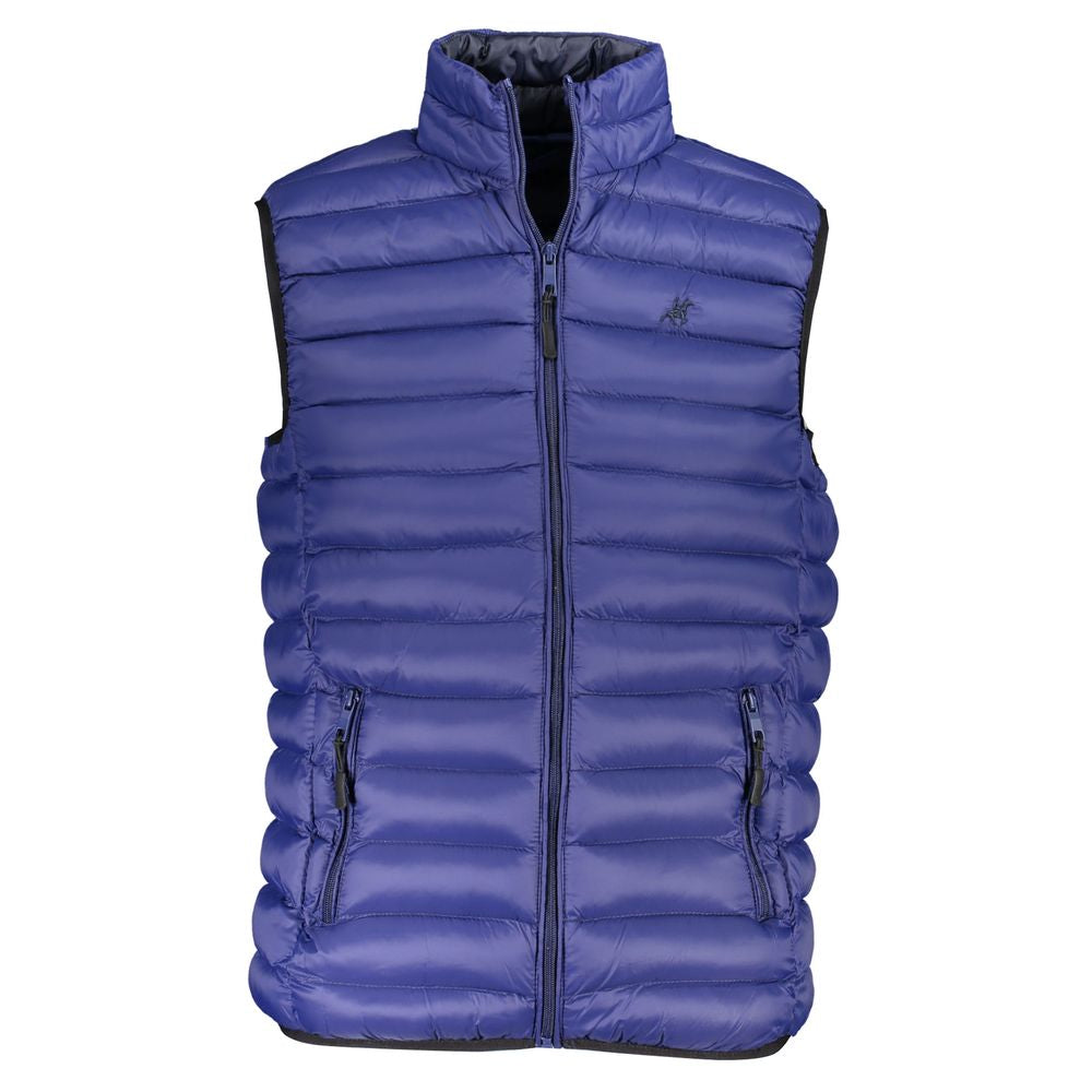 Sleek Sleeveless Blue Jacket