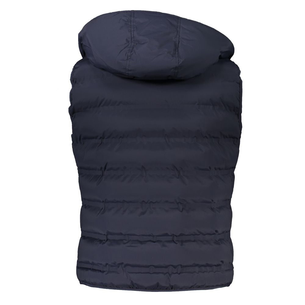 Sleek Sleeveless Zip Jacket with Removable Hood