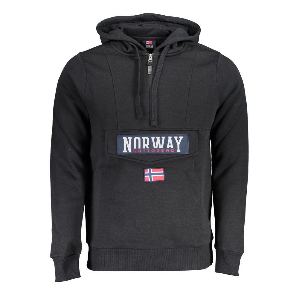 Sleek Hooded Fleece Sweatshirt in Black