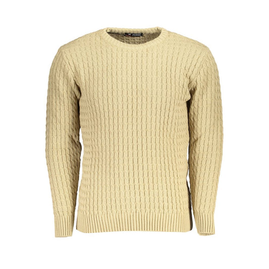 Beige Twisted Crew Neck Sweater