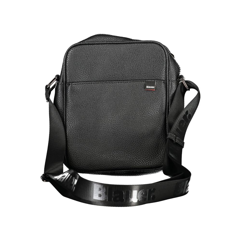 Chic Black Leather Shoulder Bag for Men