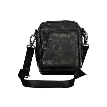 Sleek Black Leather Shoulder Bag