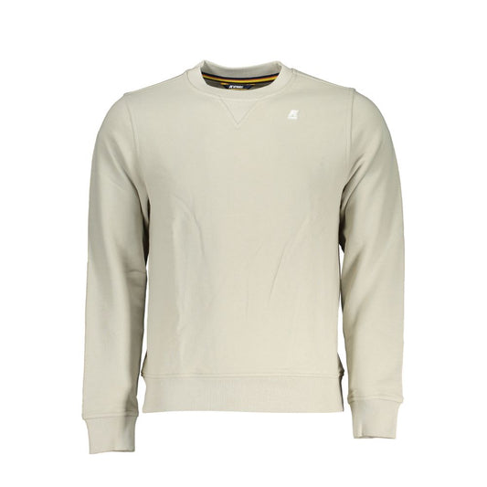 Beige Crew Neck Brushed Cotton Sweatshirt