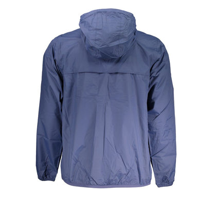 Sleek Waterproof Blue Jacket with Contrast Details