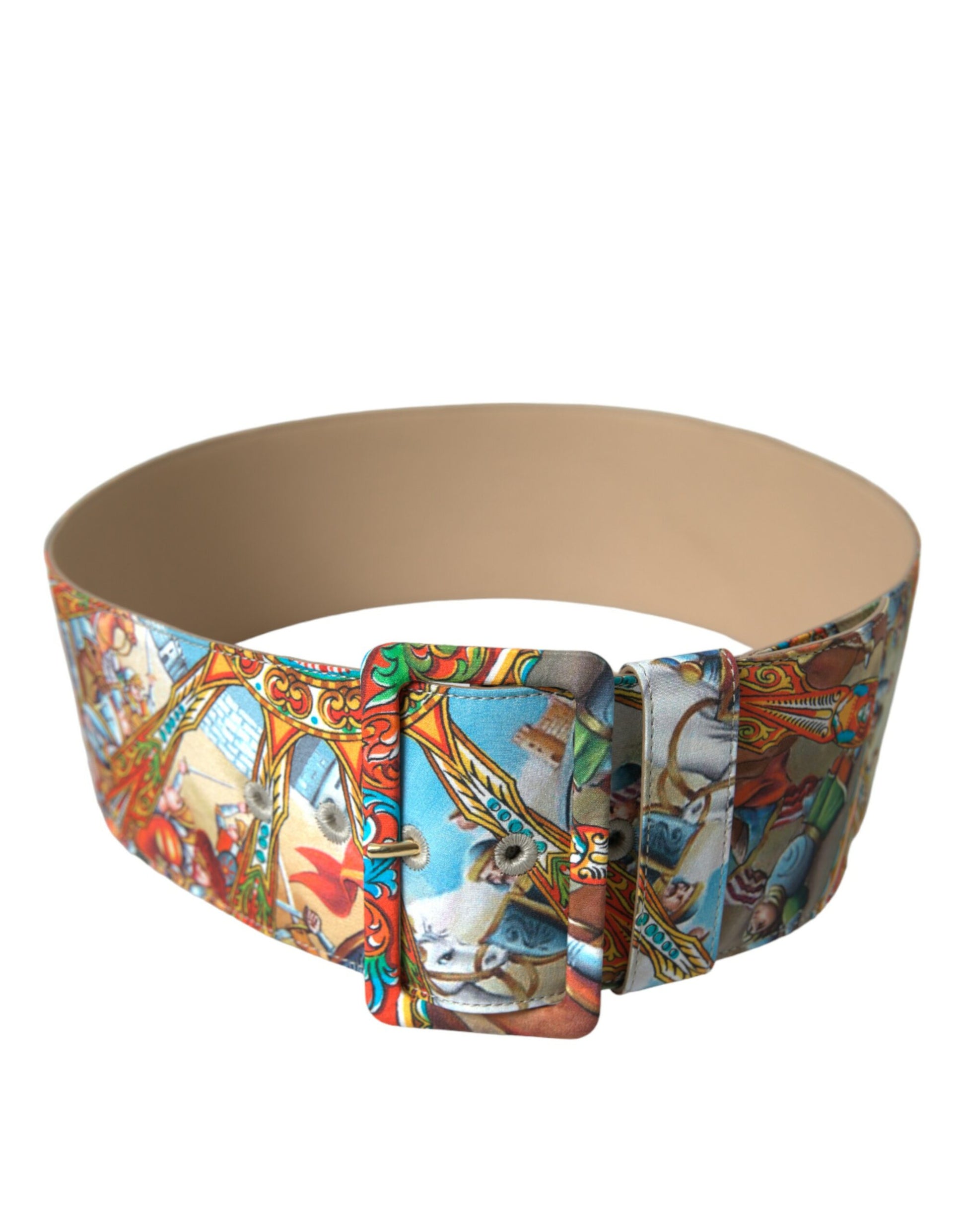 Elegant Multicolor Fabric Waist Belt