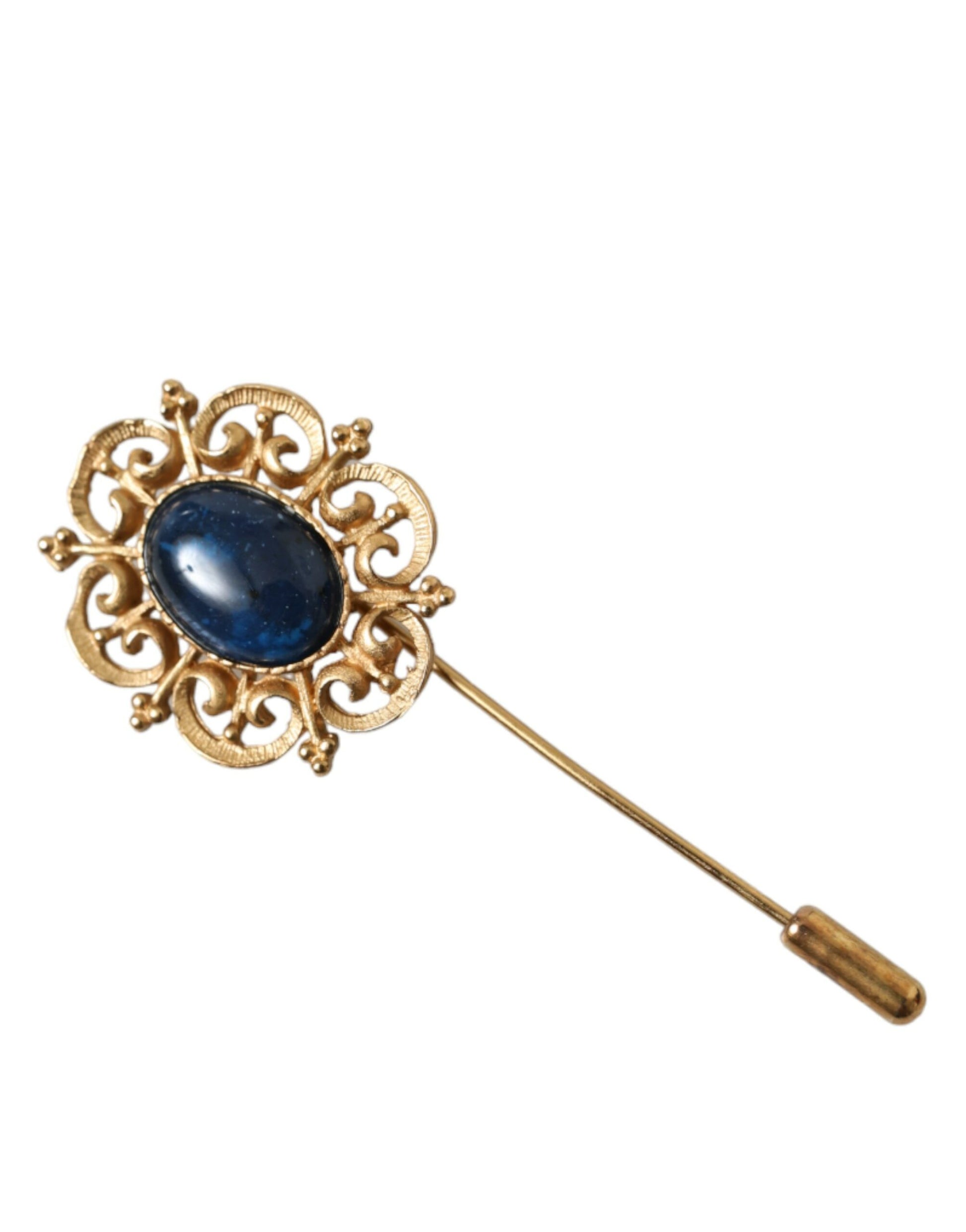 Elegant Gold Tone Silver Pin Brooch