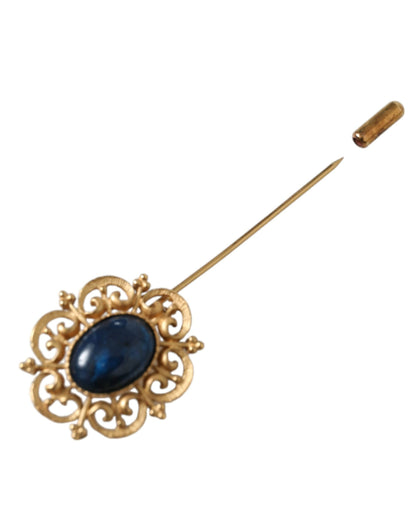 Elegant Gold Tone Silver Pin Brooch