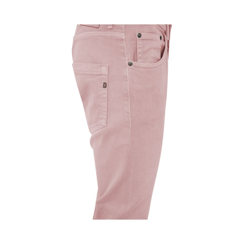 Chic Pink Stretch Cotton Trousers