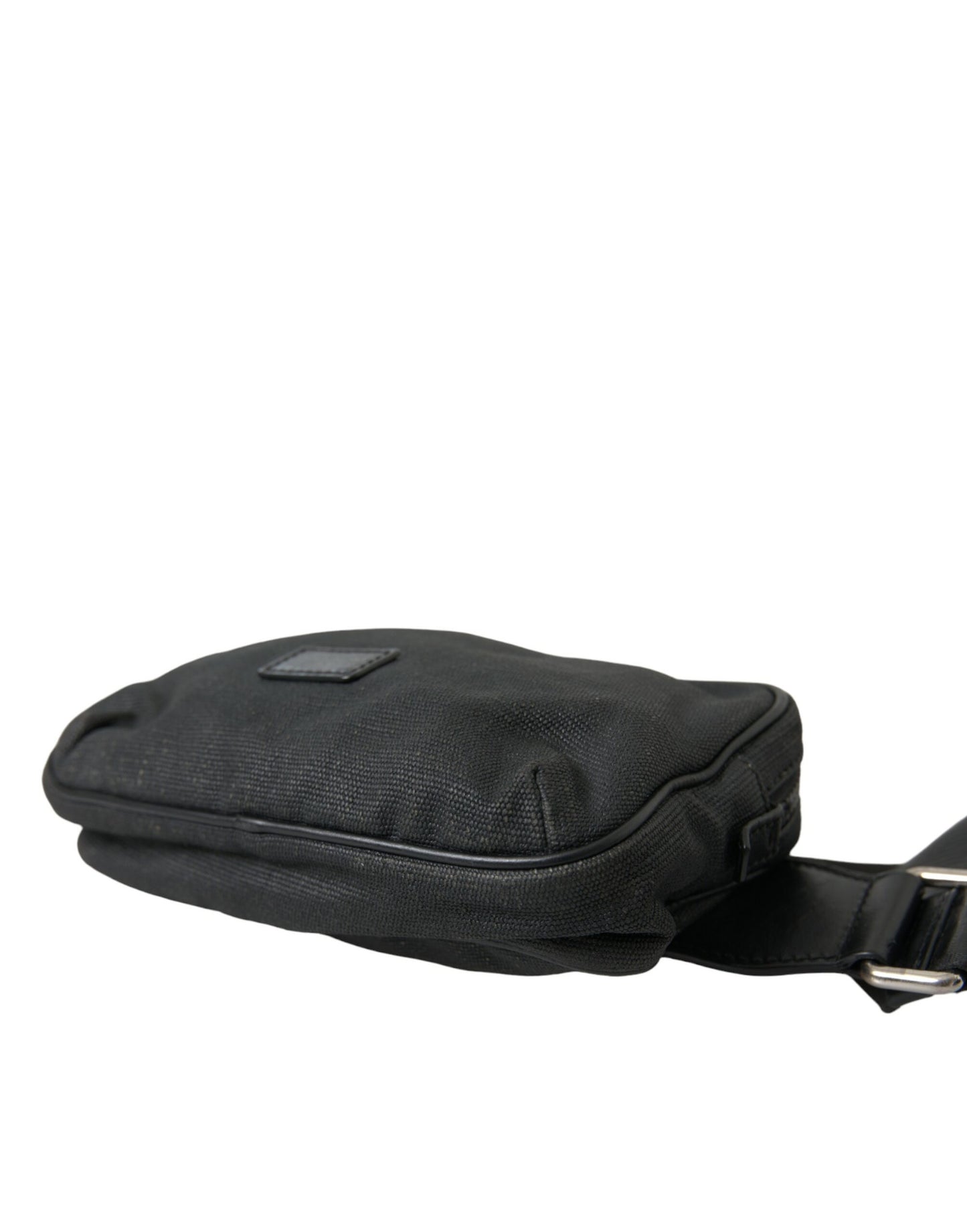 Sleek Black Canvas Belt Bag