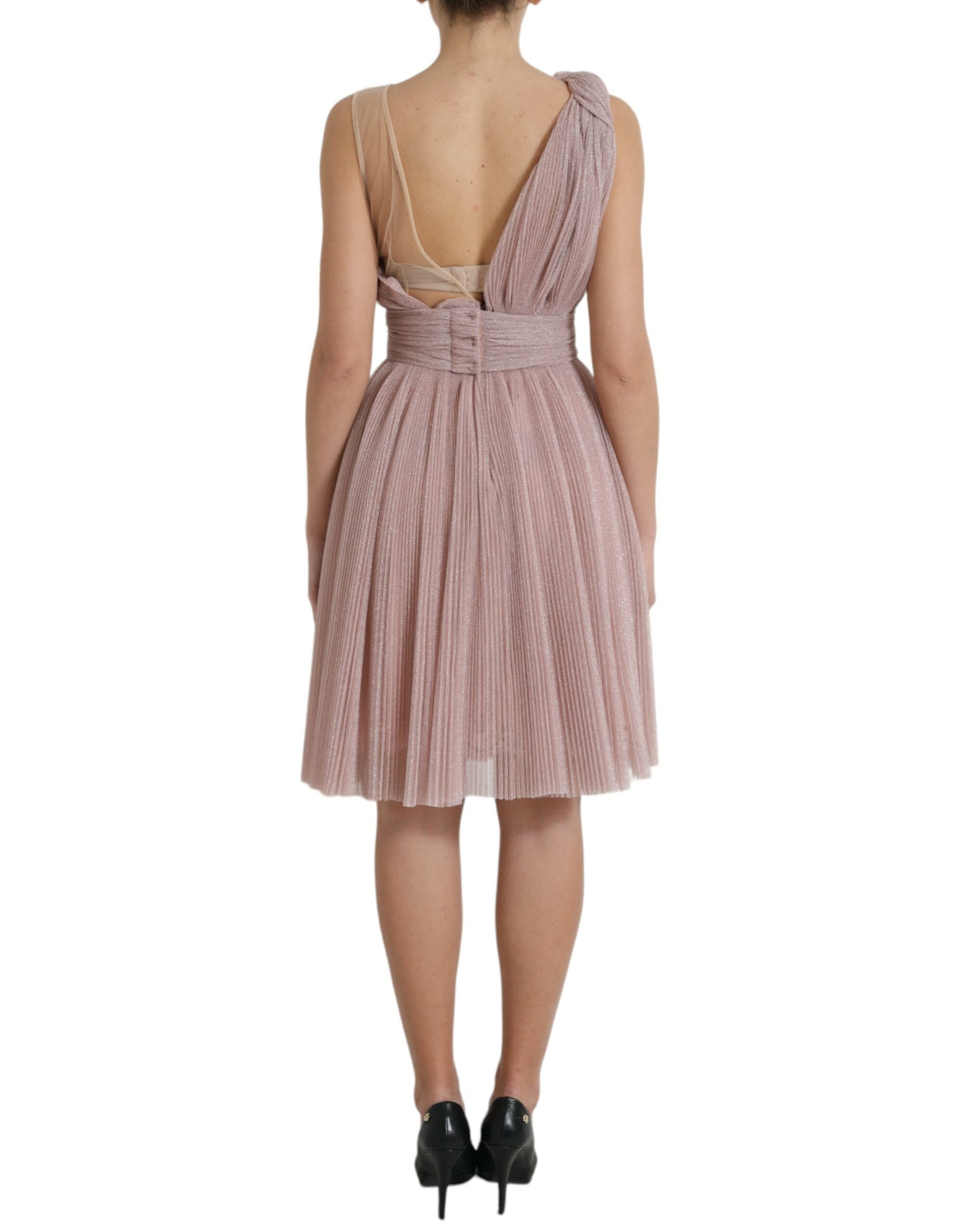 Lilac One-Shoulder Pleated Designer Dress