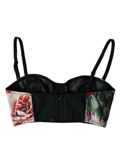 Multicolor Floral Bustier Crop Top