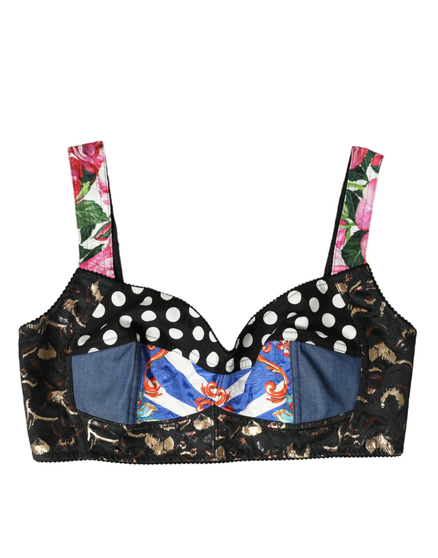 Floral Patchwork Bustier Crop Top