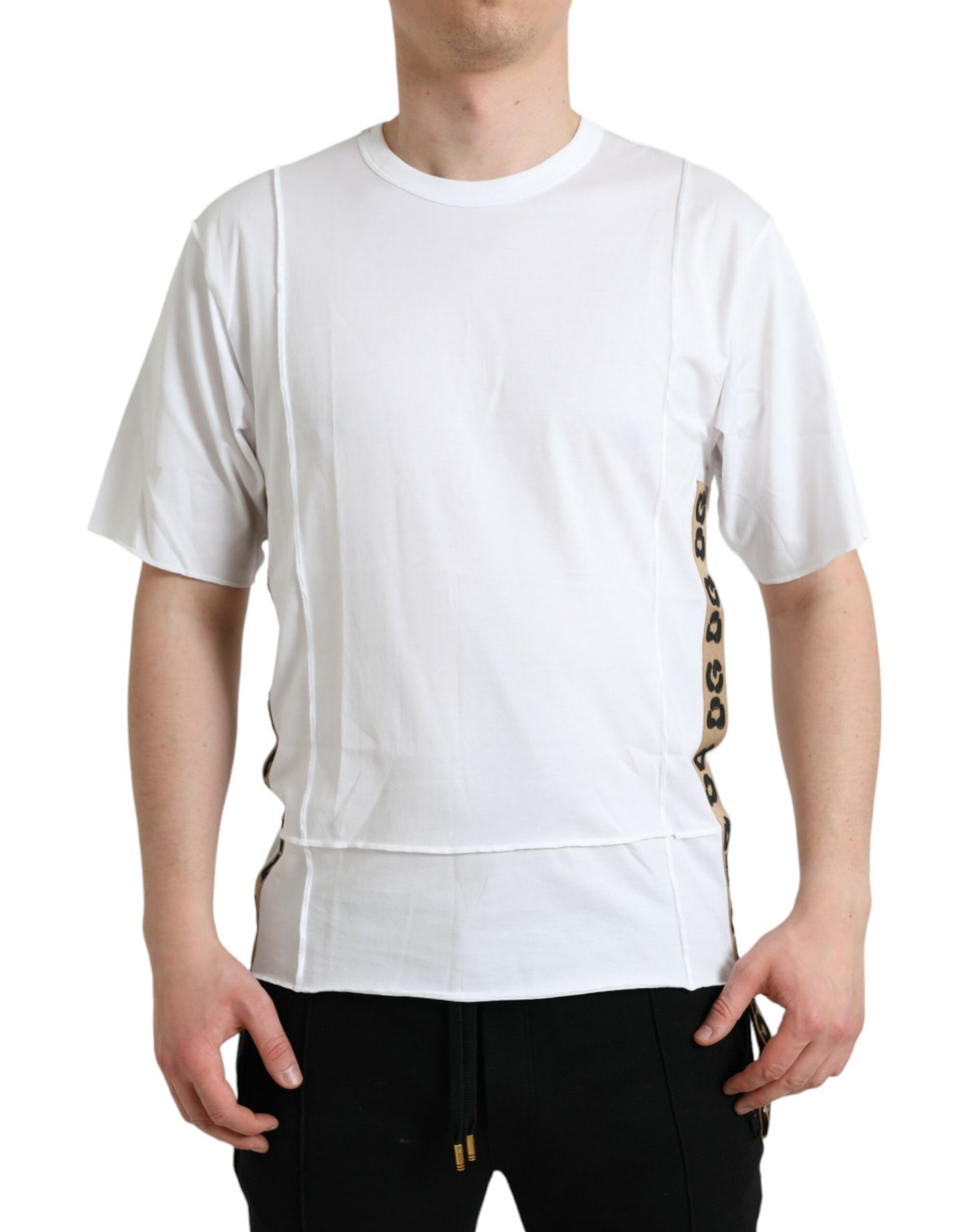 White Logo Crew Neck Short Sleeves T-shirt