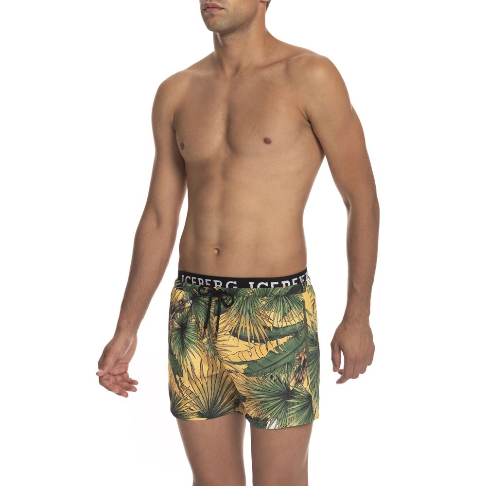 Multicolor Polyester Men Swim Trunk