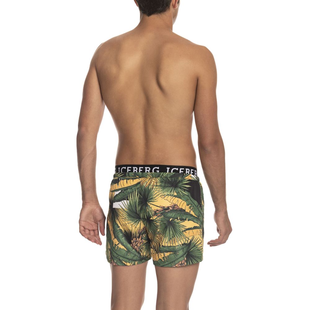 Multicolor Polyester Men Swim Trunk