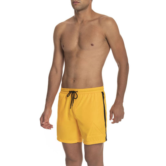 Yellow Polyester Men Swim Short