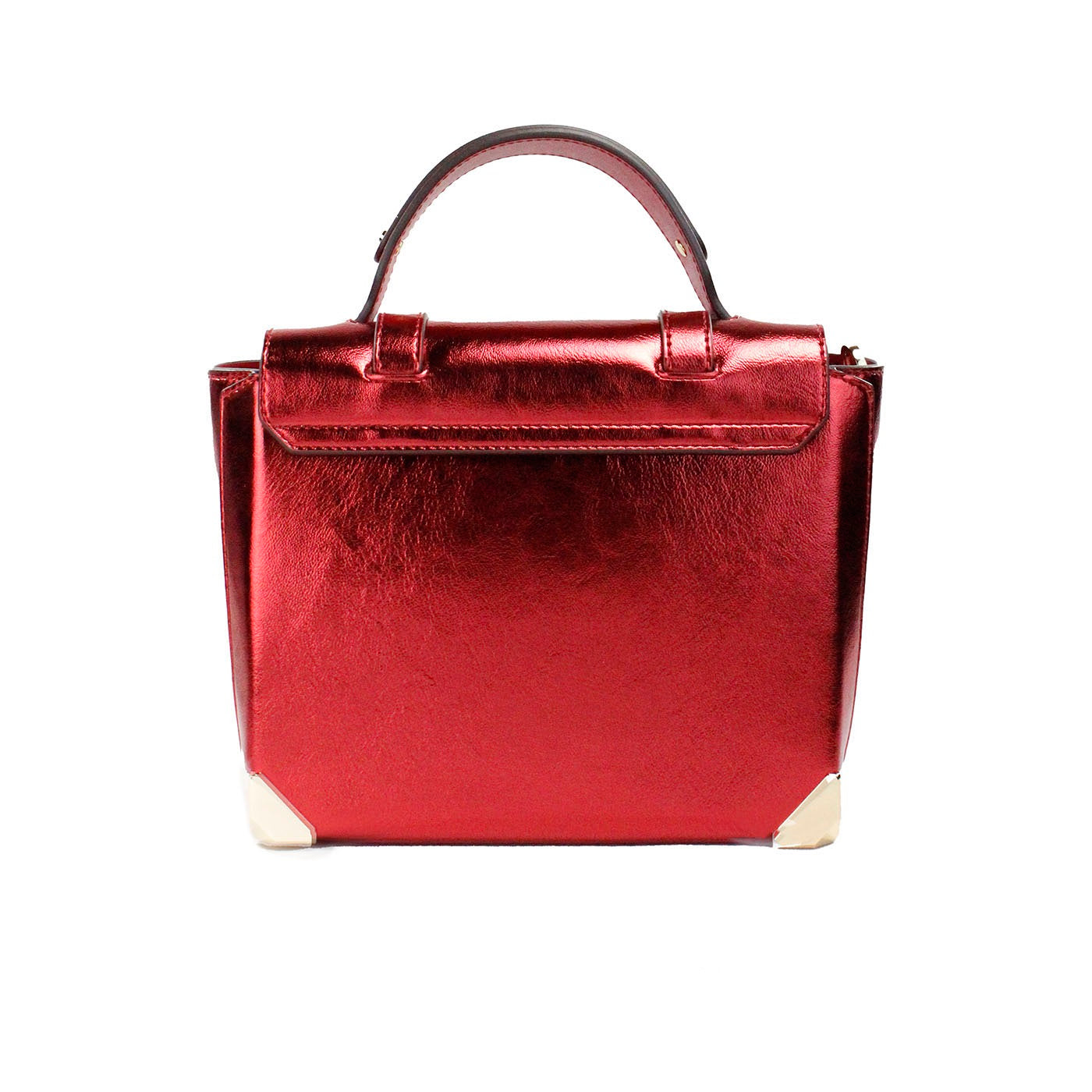 Manhattan Medium Crimson Leather Top Handle School Satchel Bag