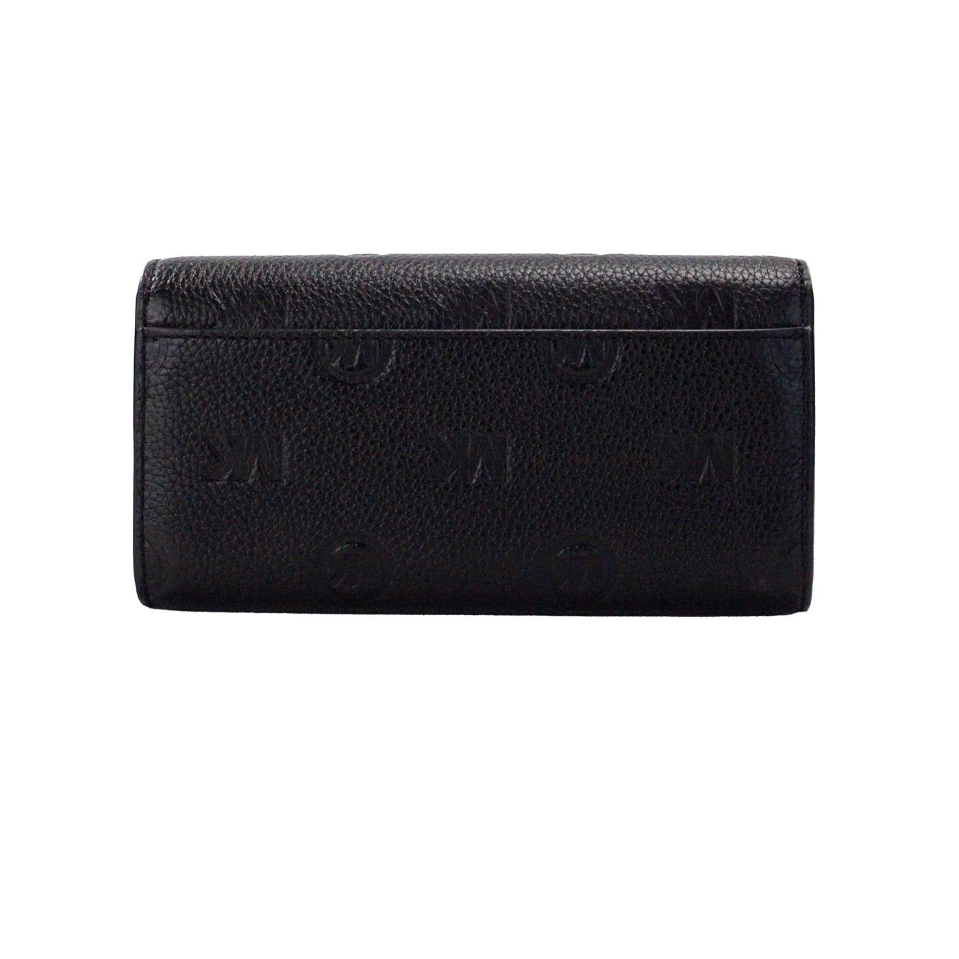 Jet Set Large Black Embossed Envelope Continental Clutch Wallet