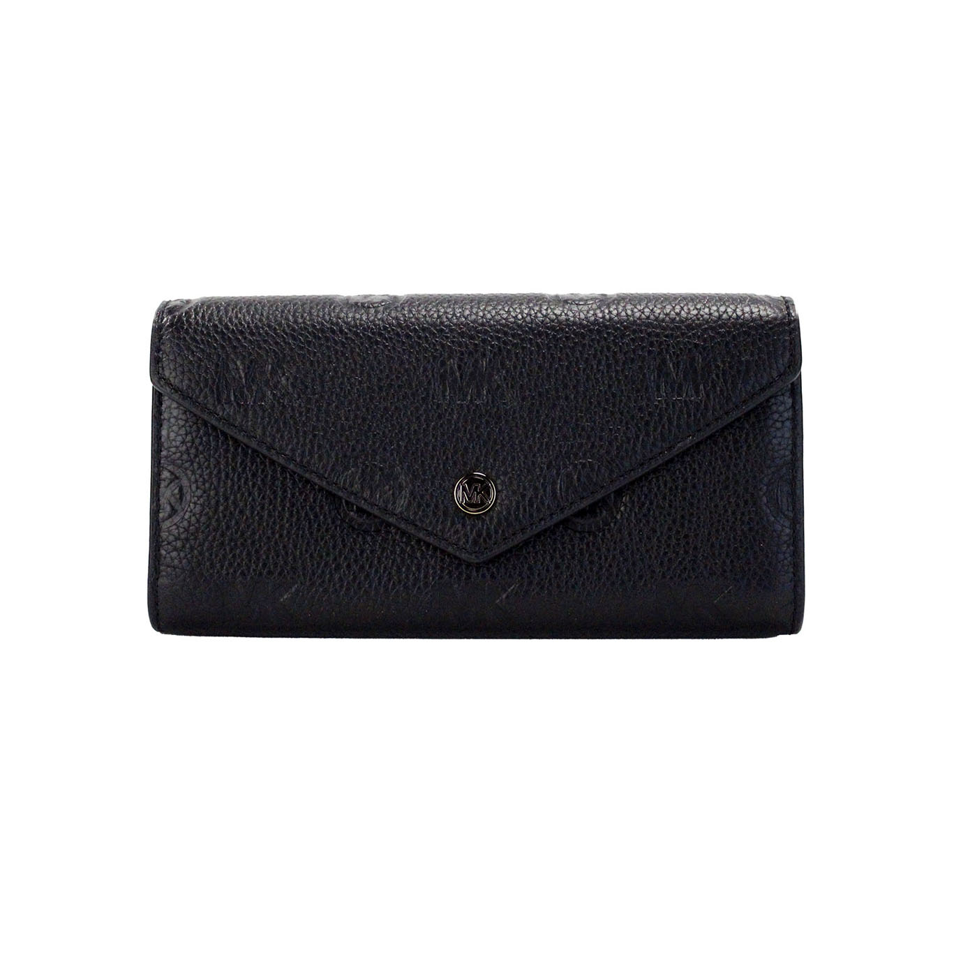 Jet Set Large Black Embossed Envelope Continental Clutch Wallet