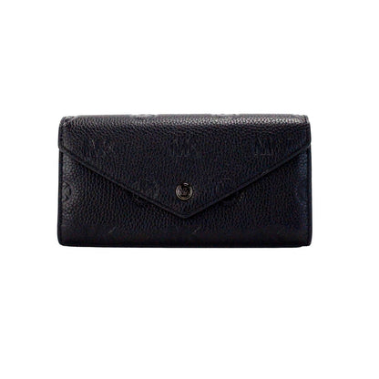 Jet Set Large Black Embossed Envelope Continental Clutch Wallet