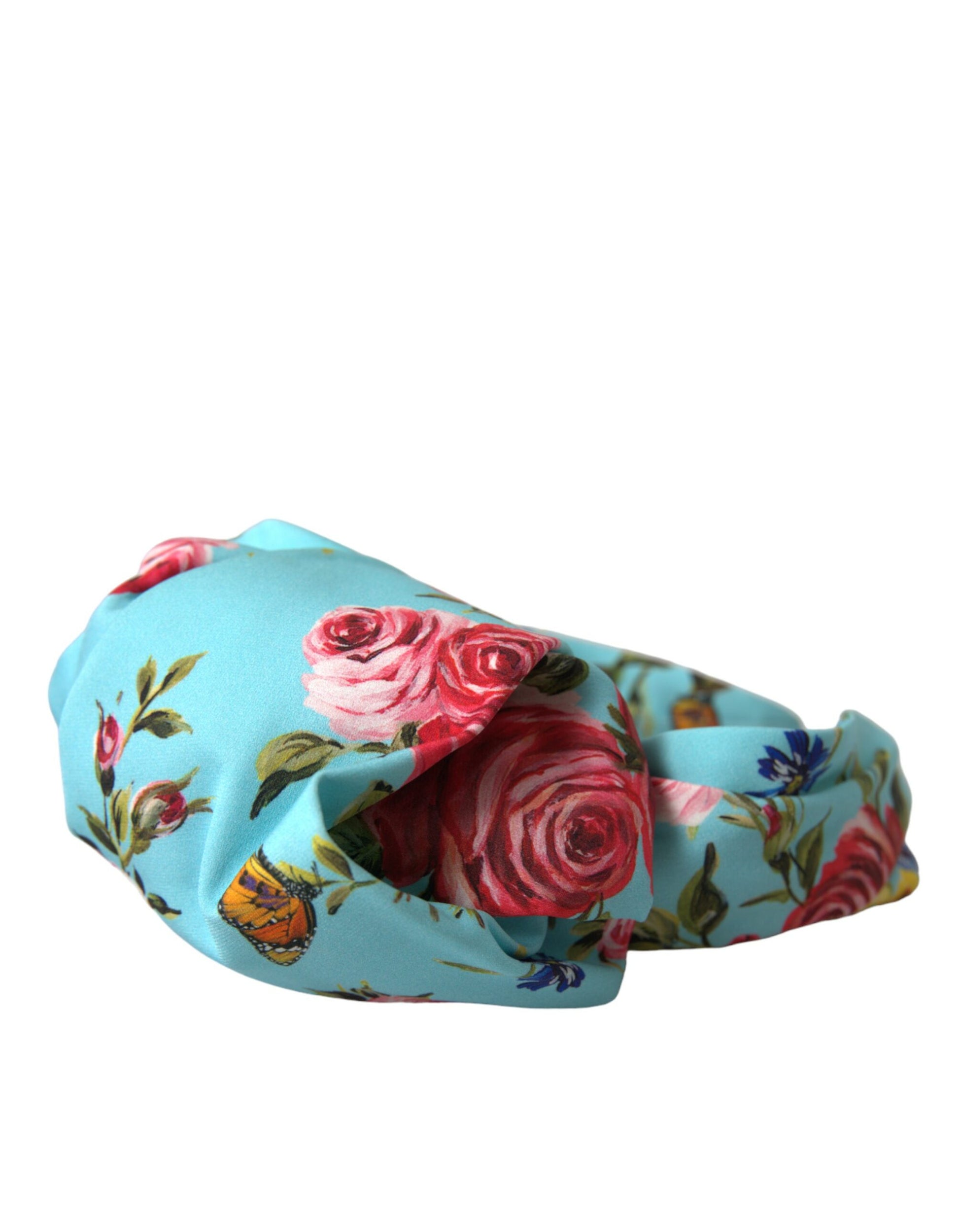 Turquoise Floral Applique Silk Women Headband Diadem