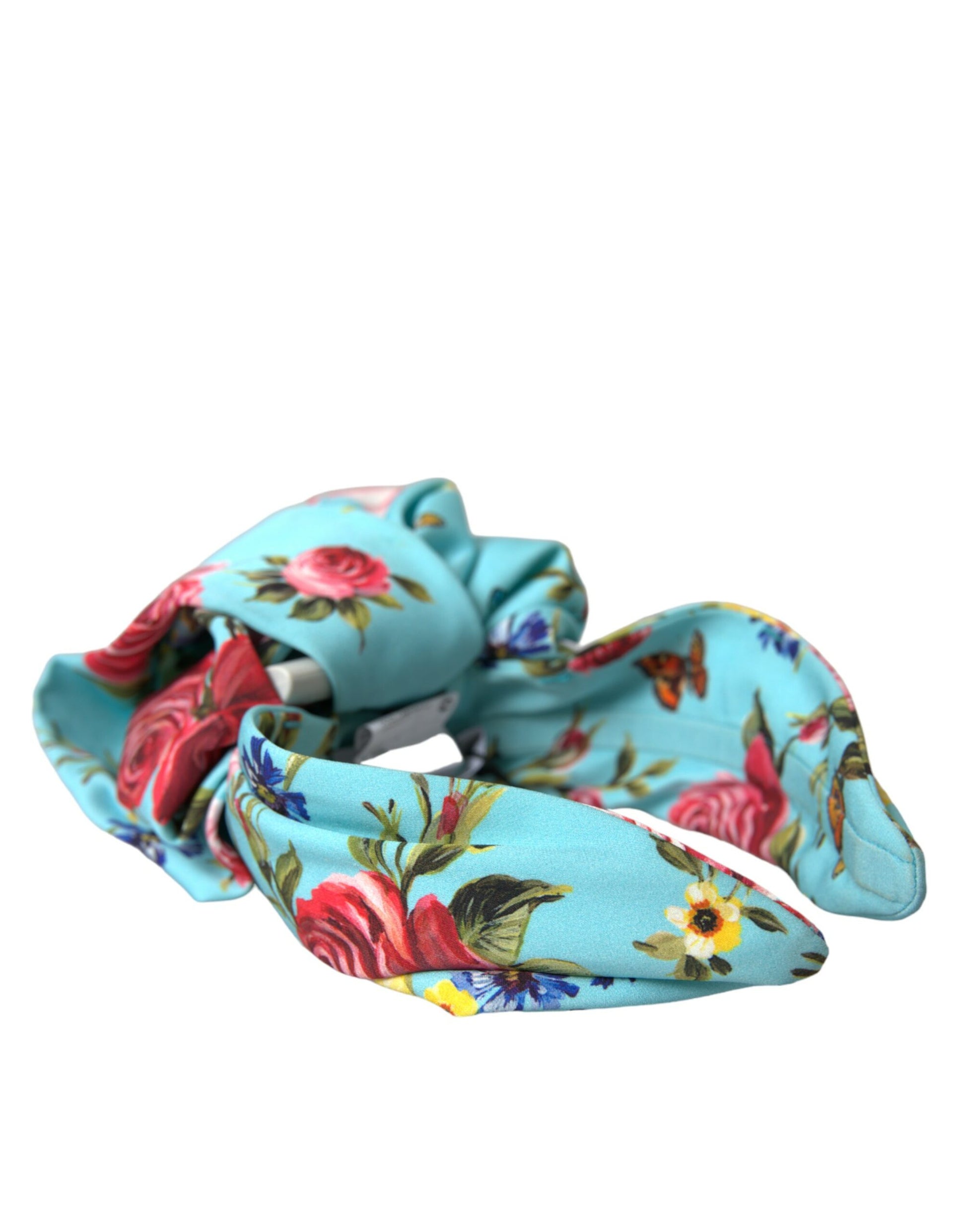 Turquoise Floral Applique Silk Women Headband Diadem