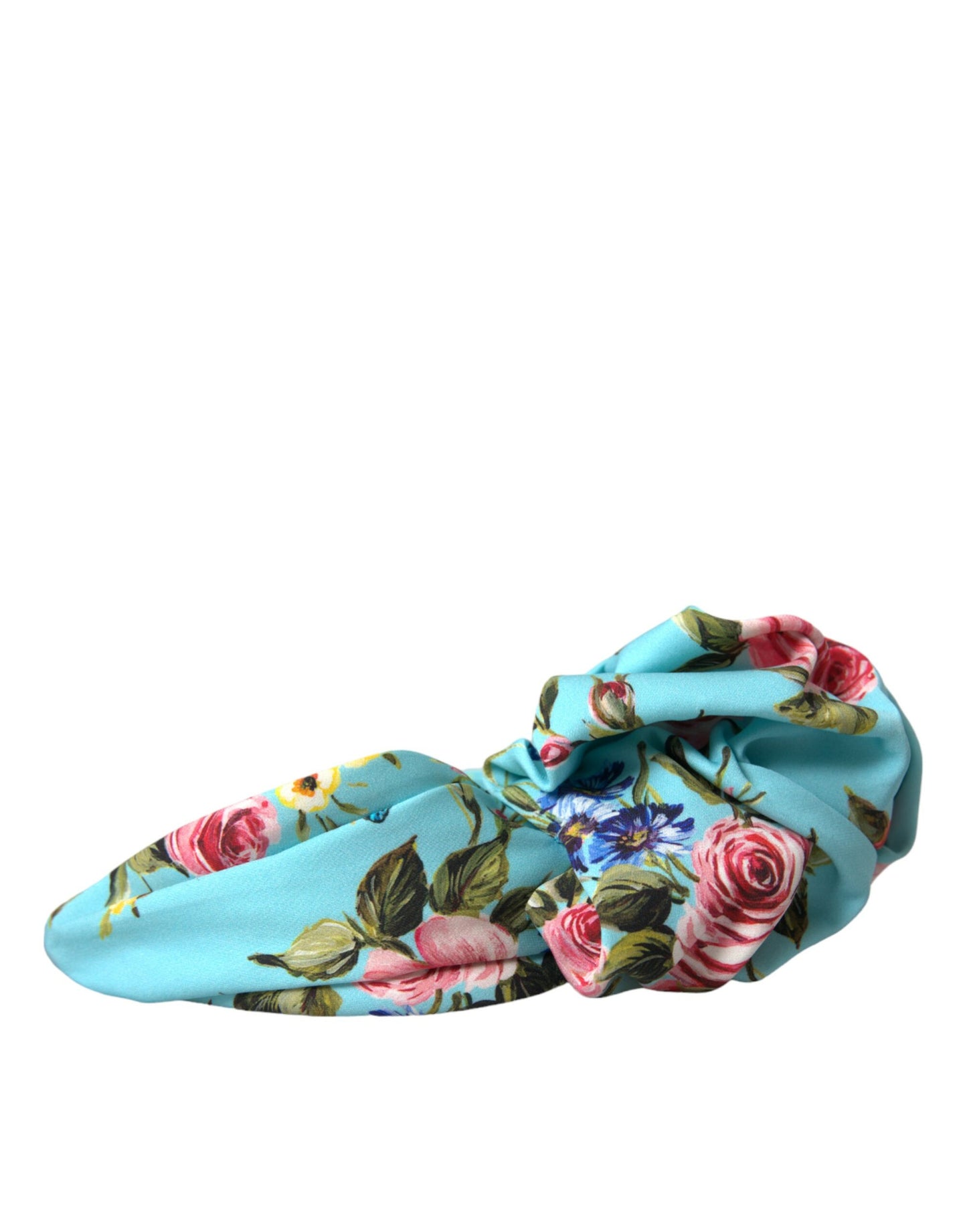 Turquoise Floral Applique Silk Women Headband Diadem