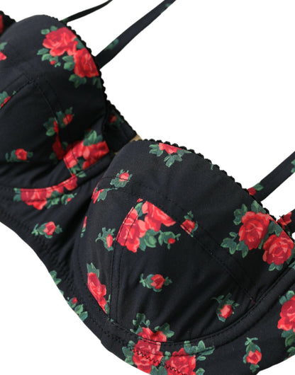 Black Red Roses Two Piece Swimwear Bikini