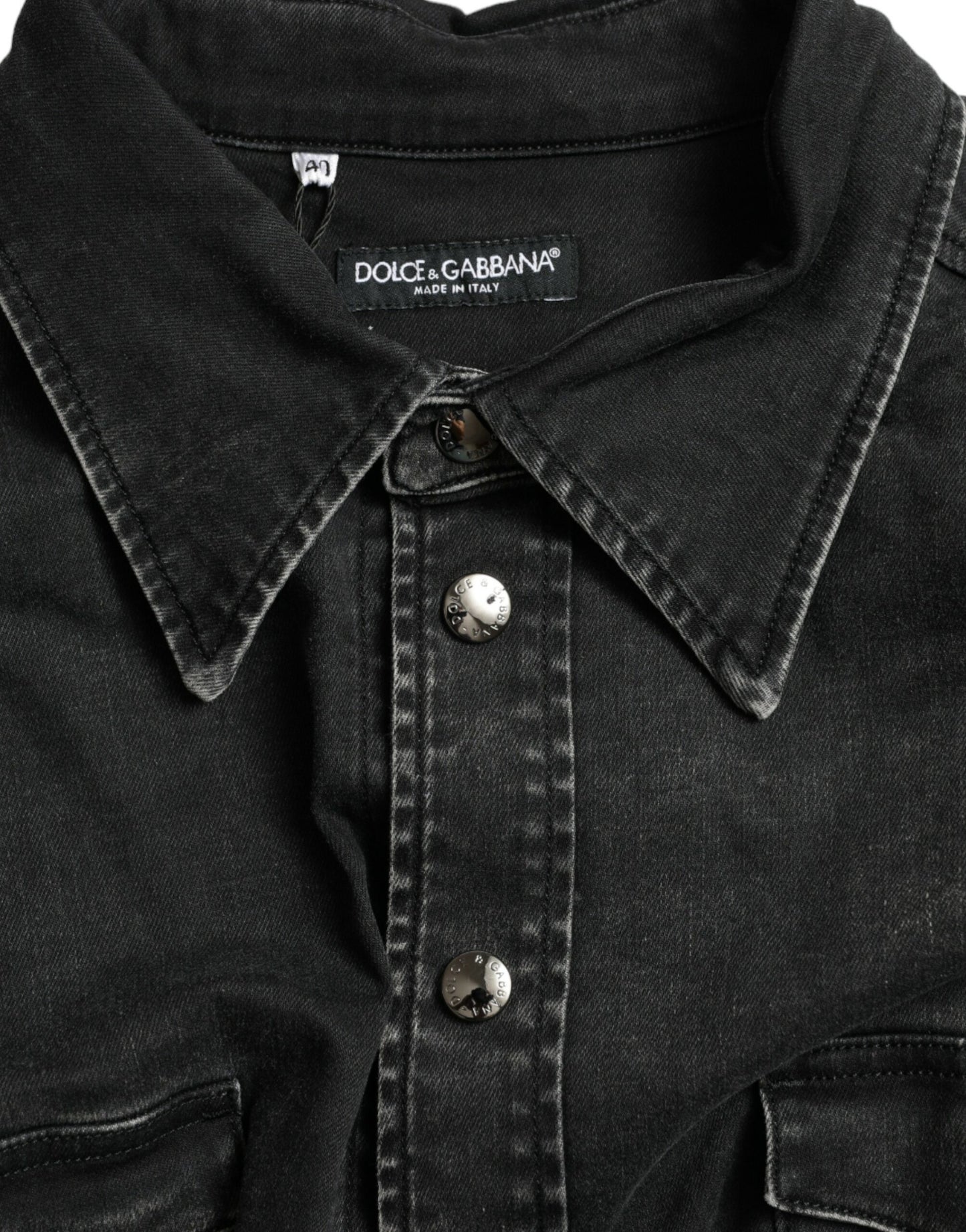 Black Cotton Long Sleeve Denim Casual Shirt