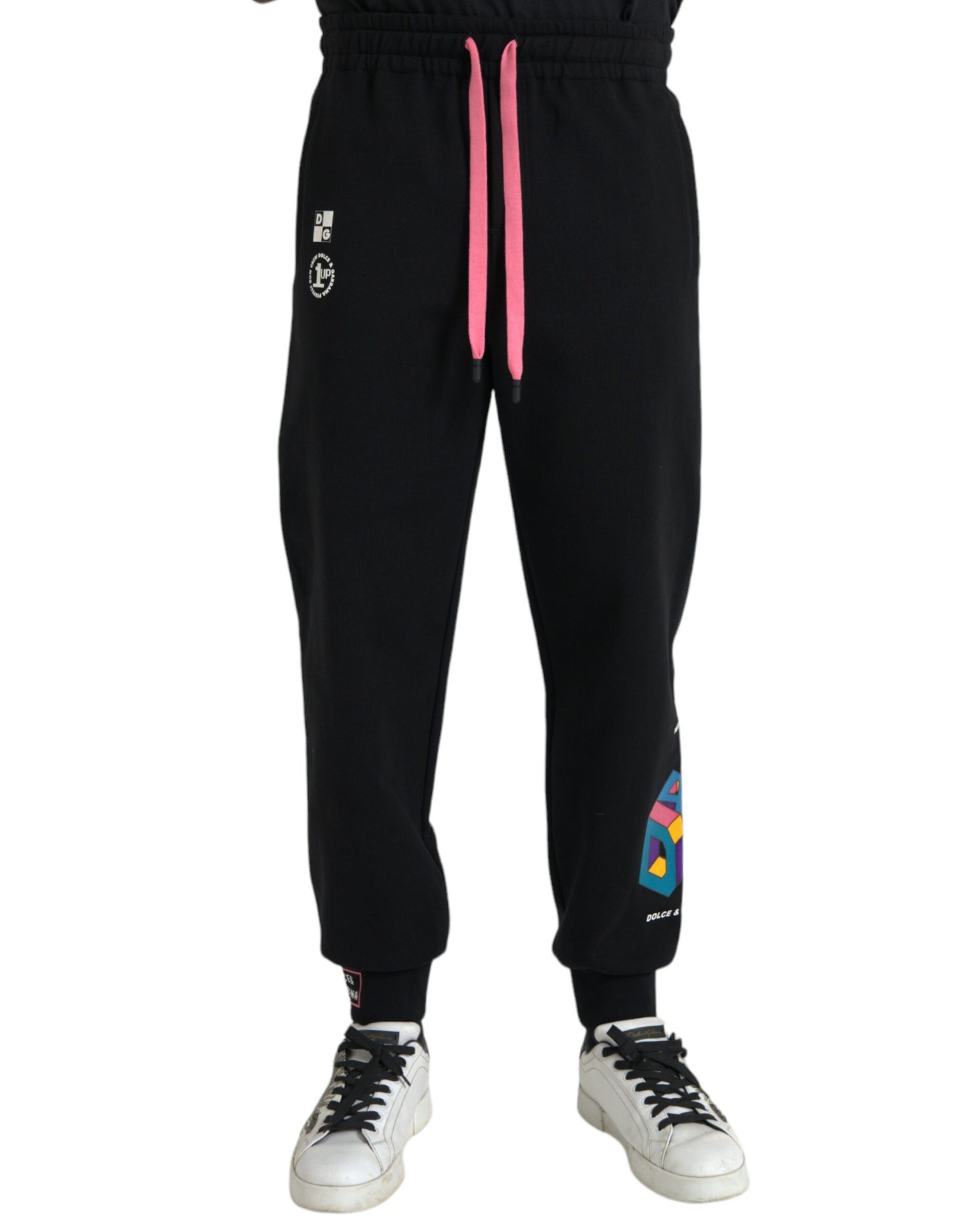 Black Logo Cotton Jogger Sweatpants Pants