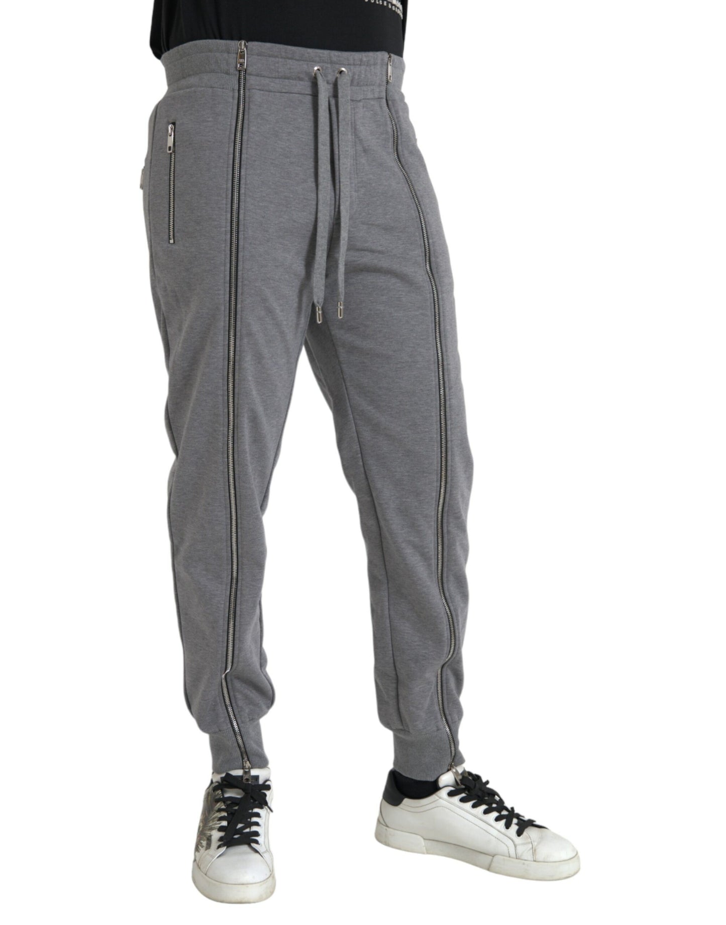 Gray Cotton Jogger Skinny Sweatpants Pants