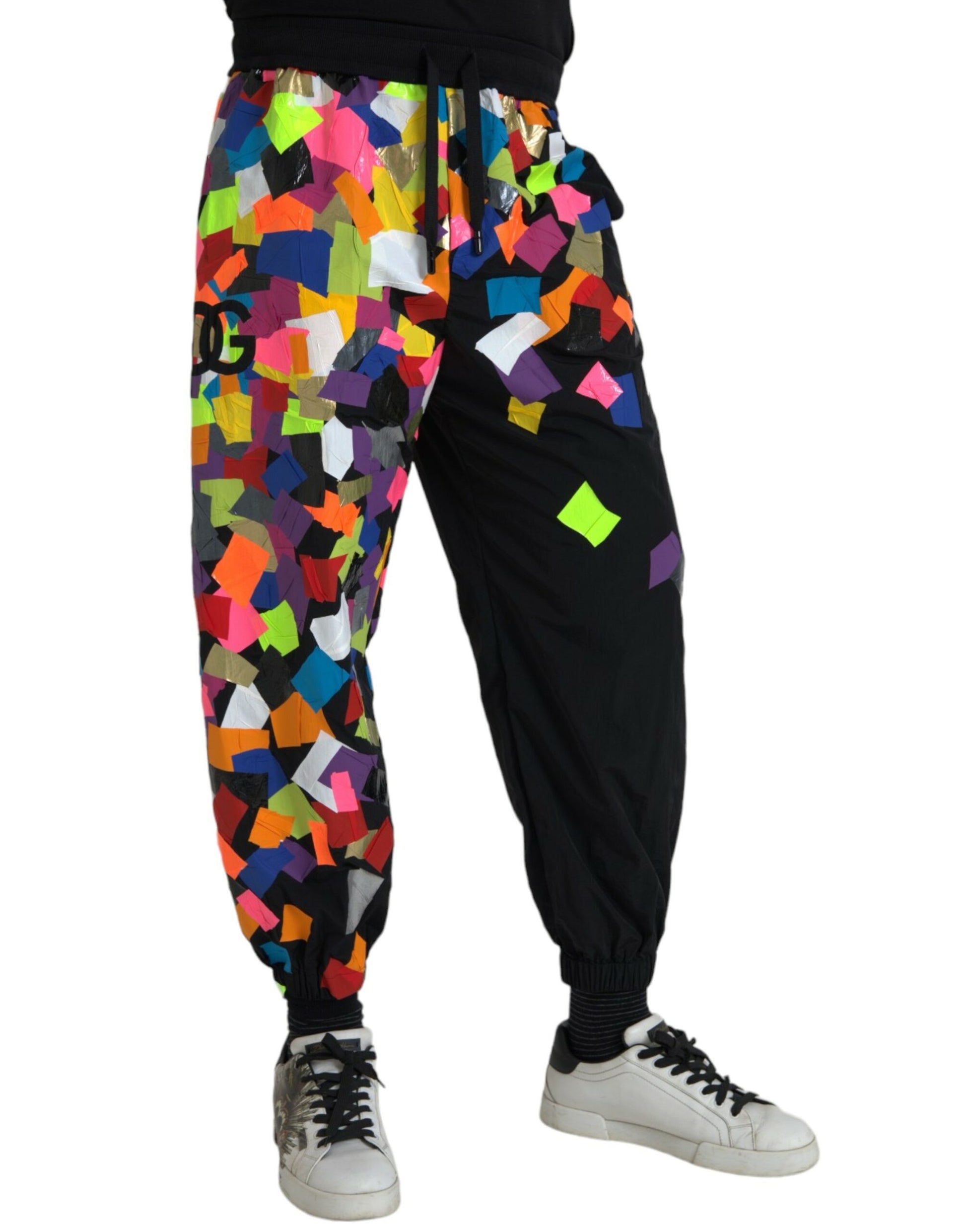 Multicolor Print Nylon Jogger Sweatpants Pants