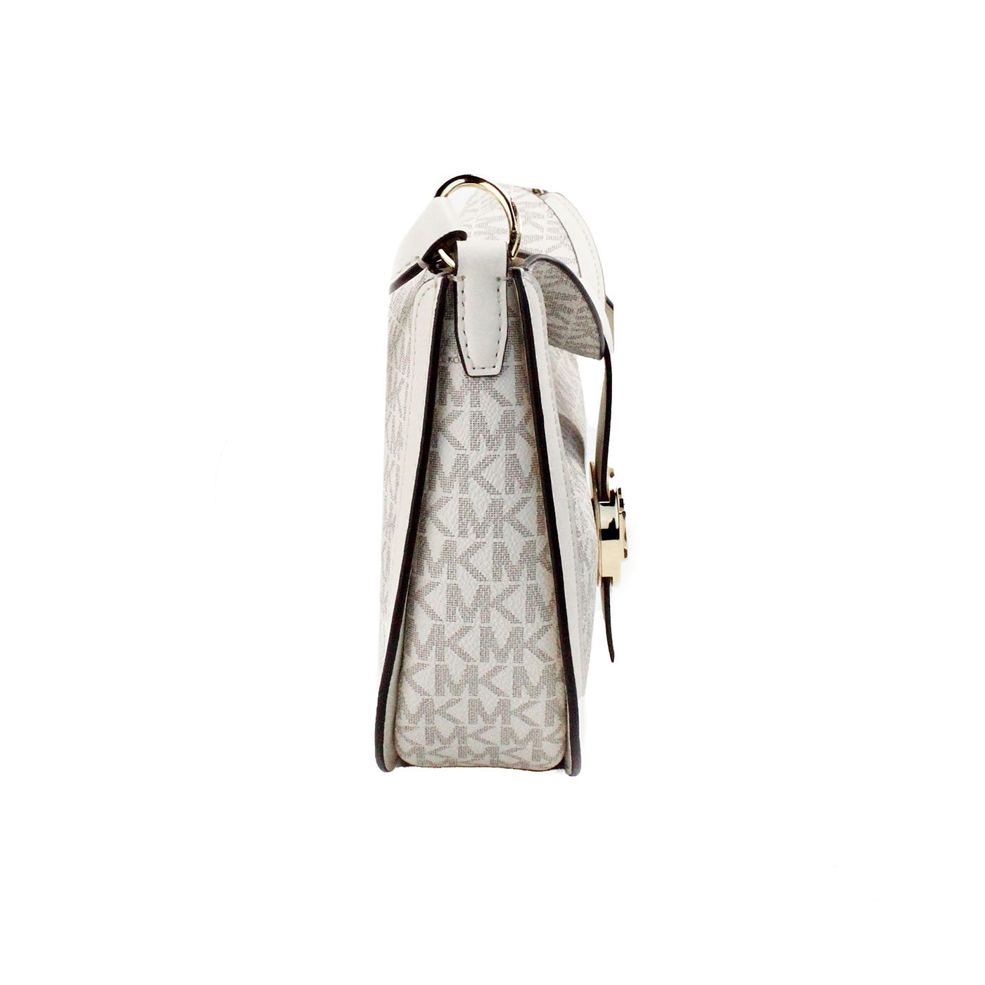 Gabby Small Cream Signature PVC Foldover Hobo Crossbody Bag