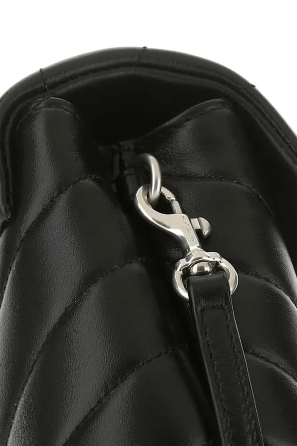 Black Leather Toy Loulou Crossbody Bag