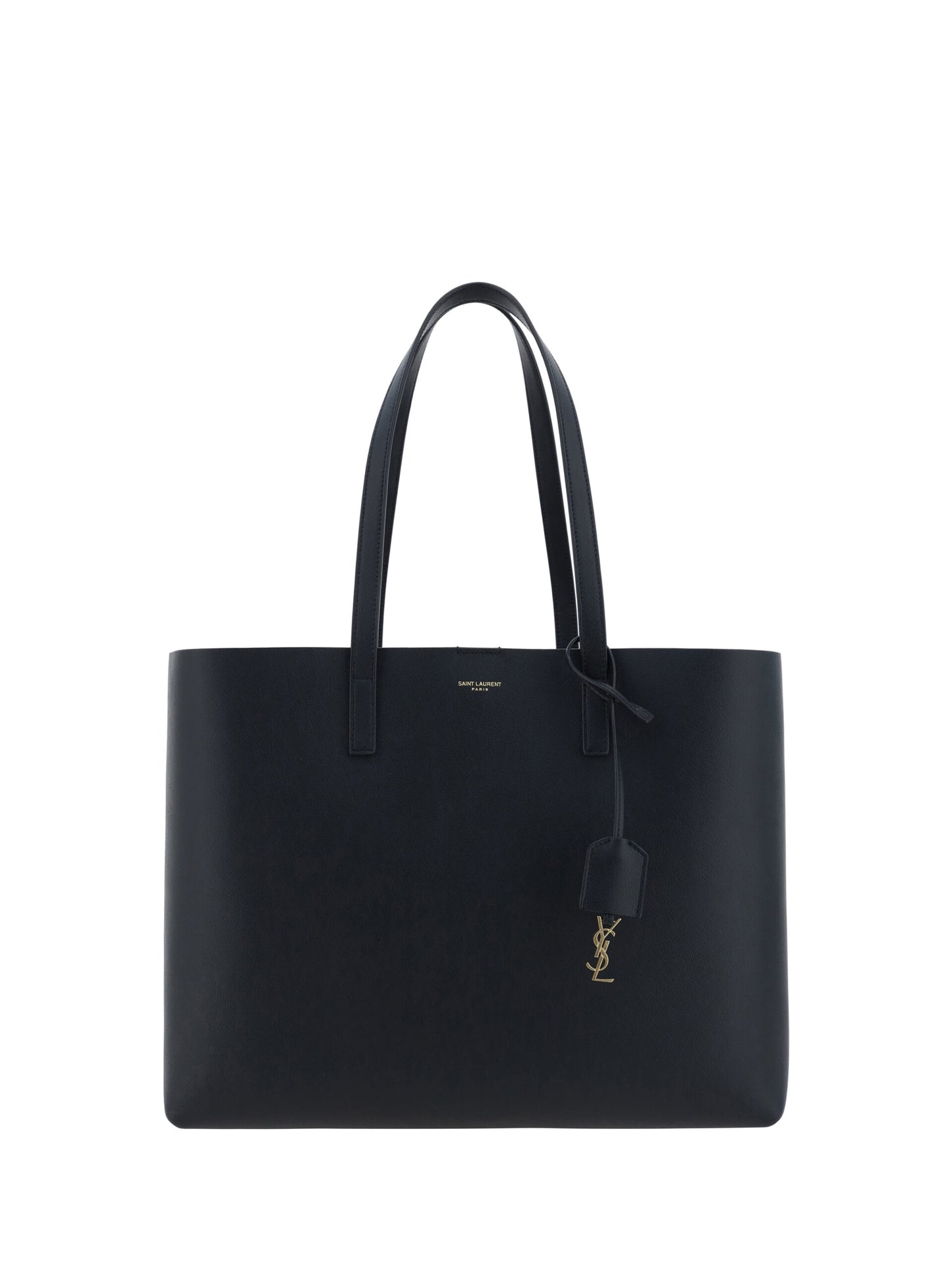 Black Calf Leather Tote Shoulder Bag